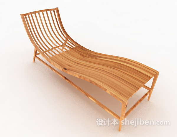 实木躺椅3d模型下载