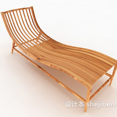 实木躺椅3d模型下载
