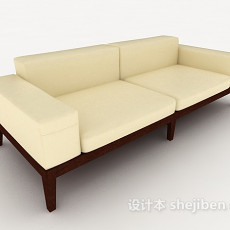 新中式简单双人沙发3d模型下载