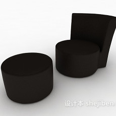 黑色家居休闲椅凳3d模型下载