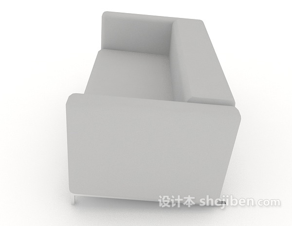 免费灰色简约休闲双人沙发3d模型下载