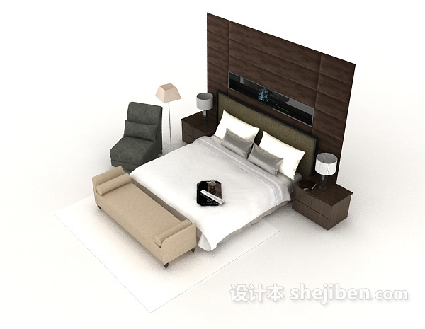 现代简单居家双人床