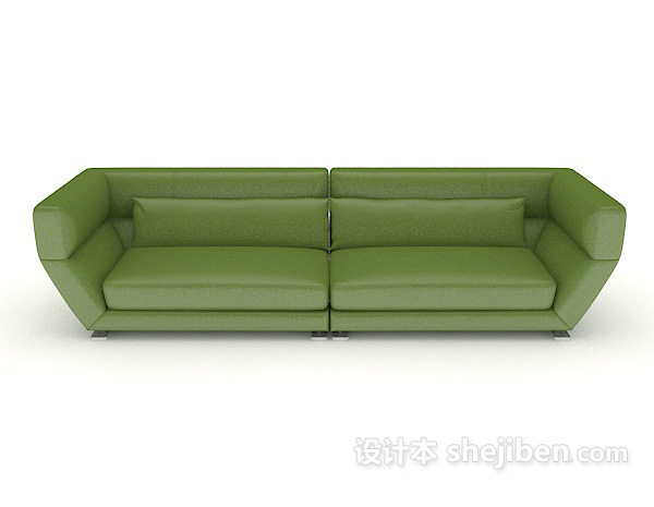 现代风格绿色简约双人沙发3d模型下载