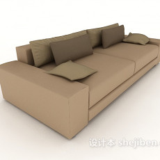 休闲家居棕色双人沙发3d模型下载