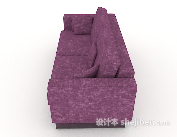 设计本家居休闲紫色双人沙发3d模型下载