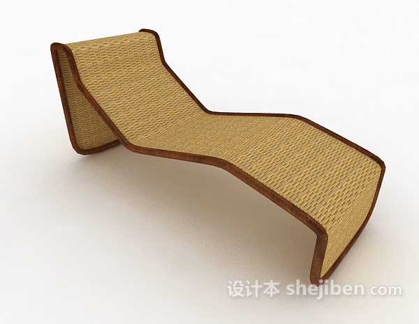 藤编躺椅3d模型下载