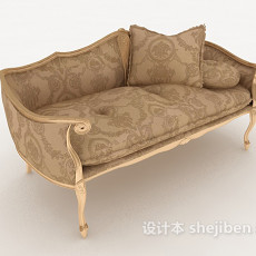 欧式花纹双人沙发3d模型下载