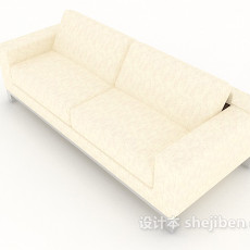 简单米白色双人沙发3d模型下载