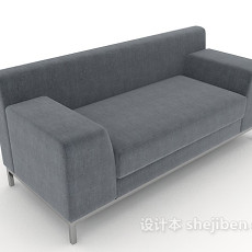 现代简约灰色双人沙发3d模型下载