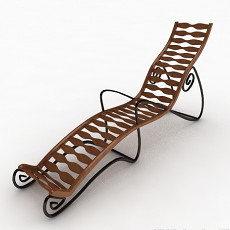 实木简单休闲椅3d模型下载