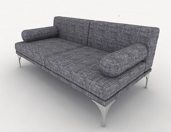 免费麻布双人沙发3d模型下载