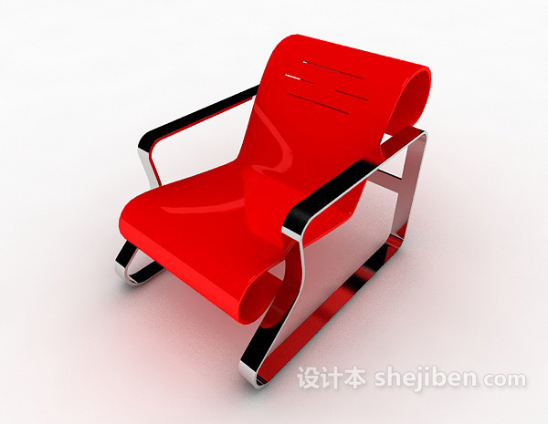 红色简单休闲椅