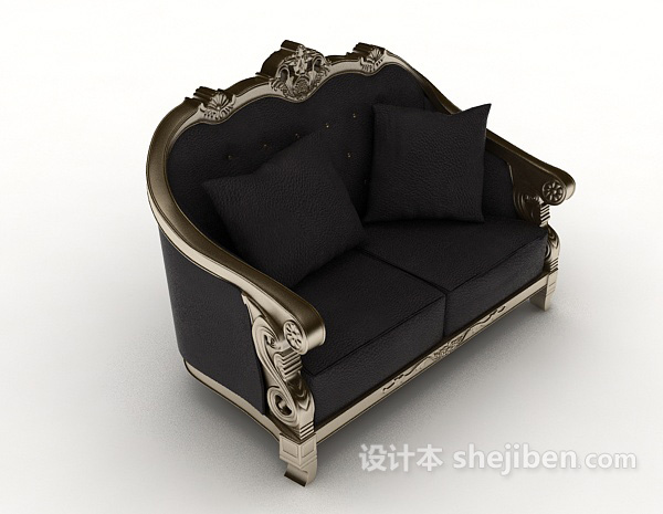 双人欧式沙发3d模型下载