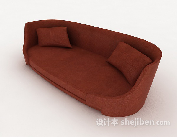 橙色舒适家居沙发3d模型下载
