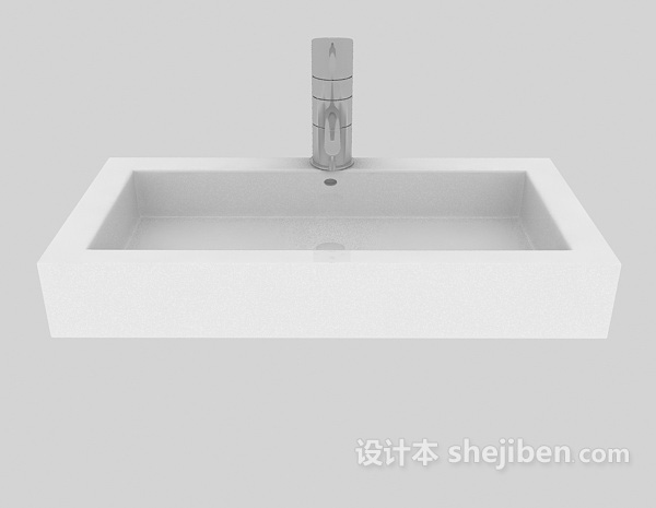 现代风格现代简单洗手池3d模型下载