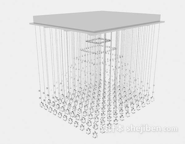 设计本方形个性吊灯3d模型下载