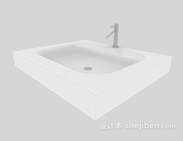 浴室简单洗手盆3d模型下载