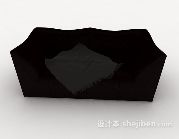现代风格黑色家居简约双人沙发3d模型下载