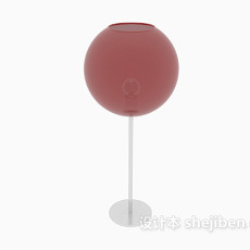 红色球形台灯3d模型下载