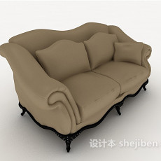 欧式简约双人沙发3d模型下载