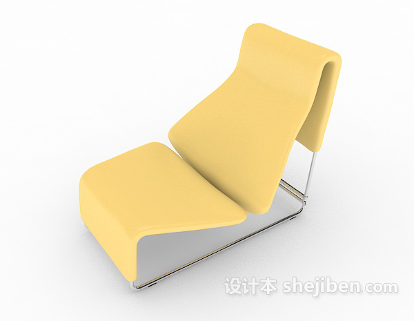 免费黄色简单休闲椅3d模型下载