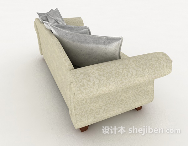 设计本家居灰色双人沙发3d模型下载