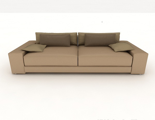 现代风格休闲家居棕色双人沙发3d模型下载