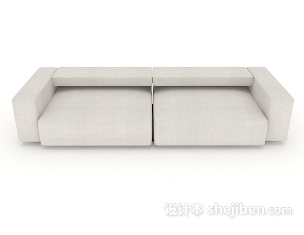 现代风格浅灰色简约双人沙发3d模型下载