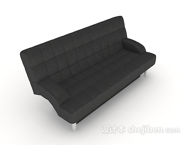 黑色休闲双人沙发3d模型下载