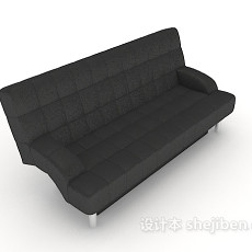 黑色休闲双人沙发3d模型下载