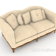 欧式家居简单双人沙发3d模型下载