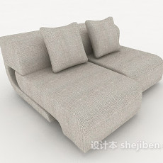 灰色简单躺椅沙发3d模型下载