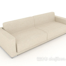 家居米白色简约双人沙发3d模型下载