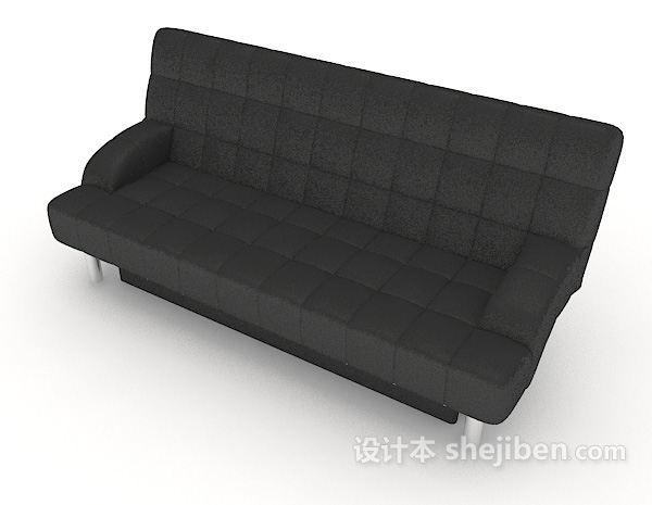 免费黑色休闲双人沙发3d模型下载