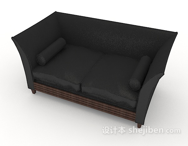 免费皮质居家双人沙发3d模型下载