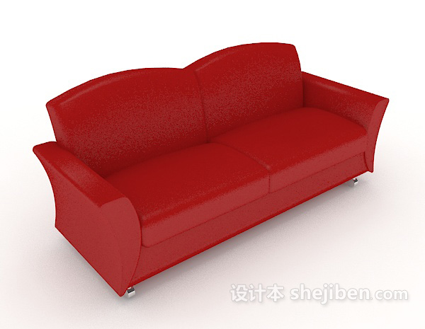 大红色双人沙发