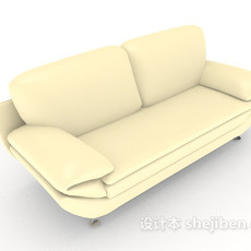 米黄色双人沙发3d模型下载