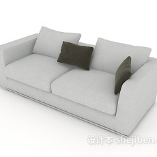 灰色家居双人沙发3d模型下载