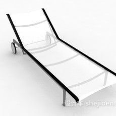 白色休闲躺椅3d模型下载