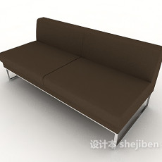 简约深棕色双人沙发3d模型下载