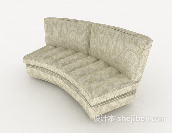 简单花纹双人沙发3d模型下载