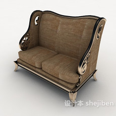 精致欧式双人沙发3d模型下载