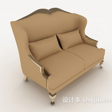 欧式靠背双人沙发3d模型下载