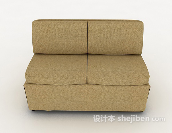 现代风格棕色休闲双人沙发3d模型下载