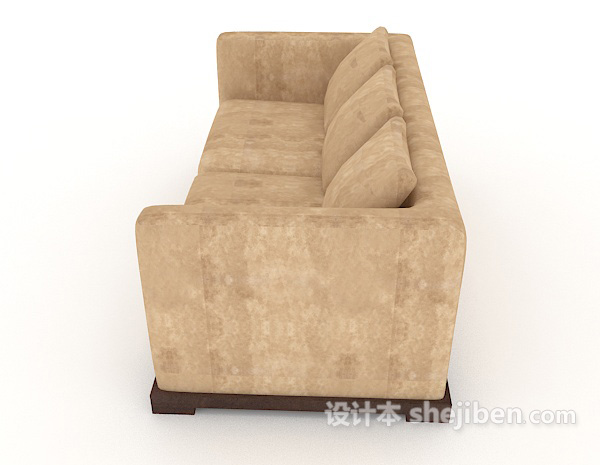 设计本棕色木质家居双人沙发3d模型下载