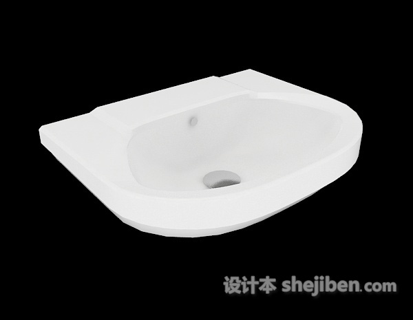 简单白色洗手池3d模型下载