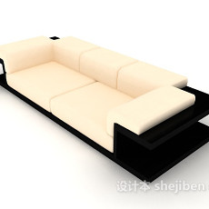 简约黄黑色双人沙发3d模型下载