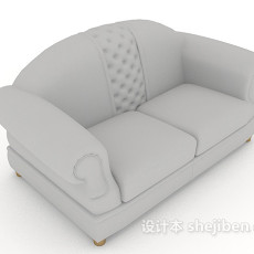 简欧灰色双人沙发3d模型下载