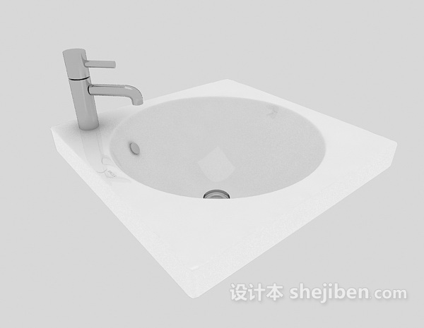 简单洗手盆3d模型下载