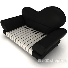 个性钢琴沙发3d模型下载